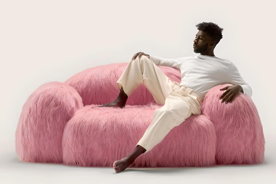 A into Comfort: Large Plush Couch as Your Room's Main Attraction